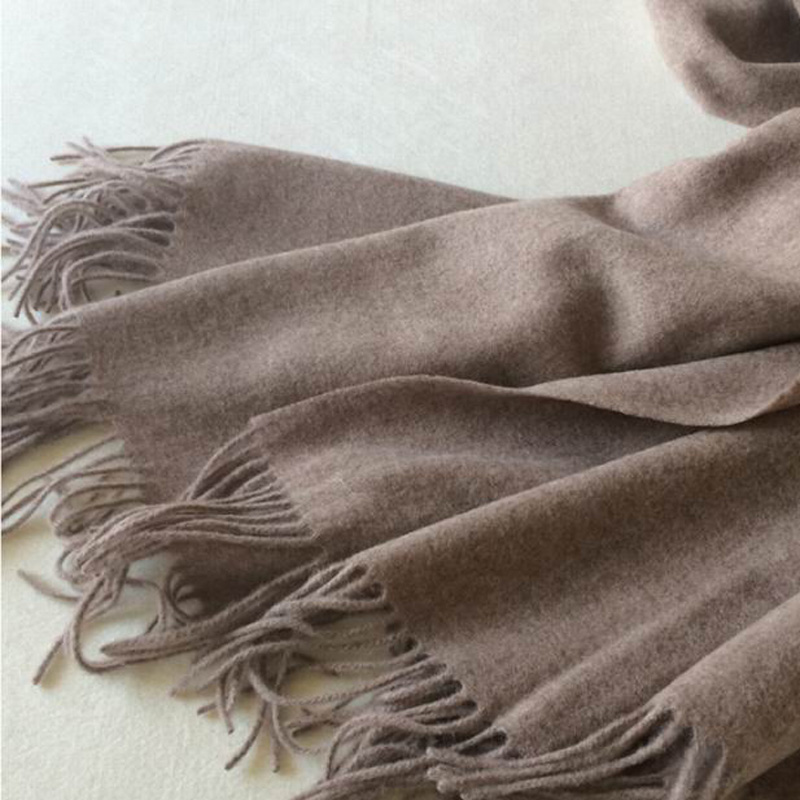 Soft Wool Scarves Gray Women Fall Pashmina Scarf